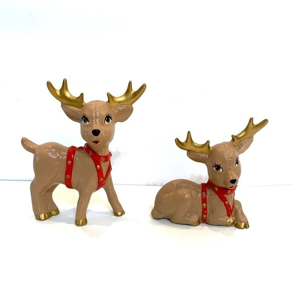 Vintage Kimple Mold Christmas Reindeer Set of 2 - Picture 1 of 7